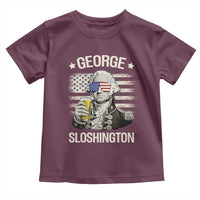 George Sloshington Washington Toddler T Shirt 4th of July America Flag Beer