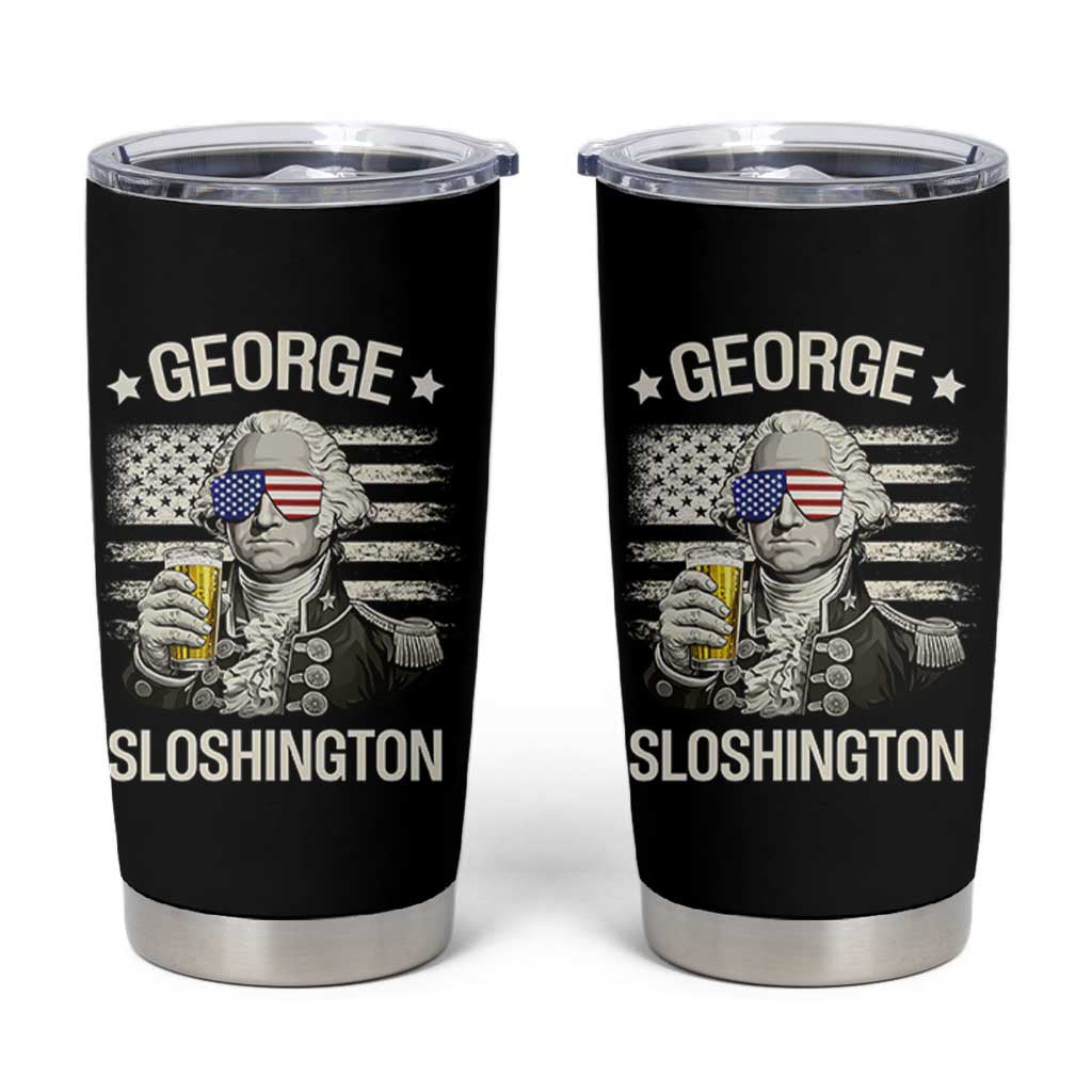 George Sloshington Washington Tumbler Cup 4th of July America Flag Beer