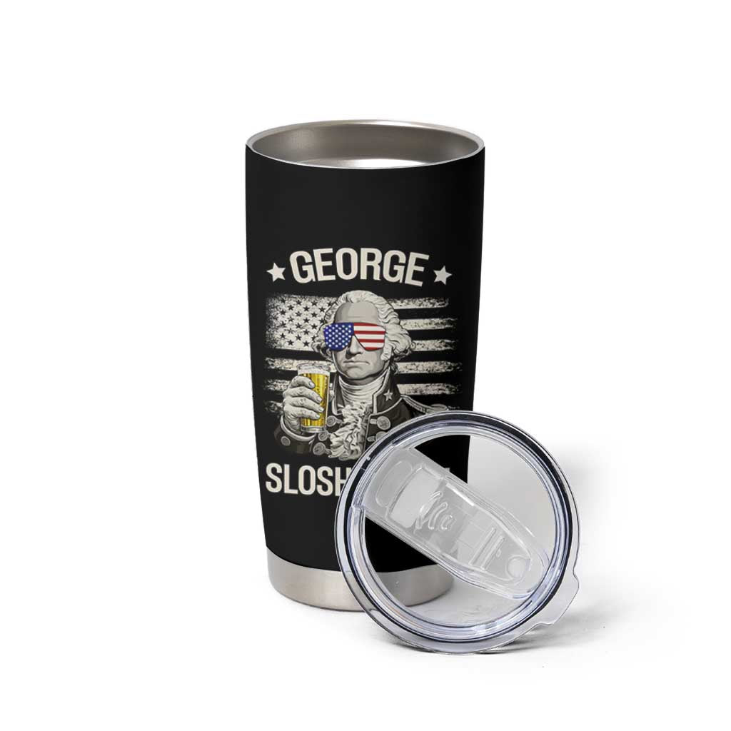 George Sloshington Washington Tumbler Cup 4th of July America Flag Beer