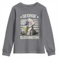 George Sloshington Washington Youth Sweatshirt 4th of July America Flag Beer