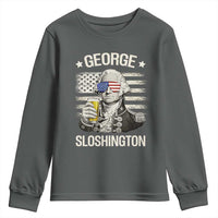 George Sloshington Washington Youth Sweatshirt 4th of July America Flag Beer