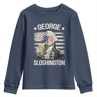 George Sloshington Washington Youth Sweatshirt 4th of July America Flag Beer