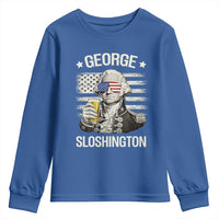 George Sloshington Washington Youth Sweatshirt 4th of July America Flag Beer
