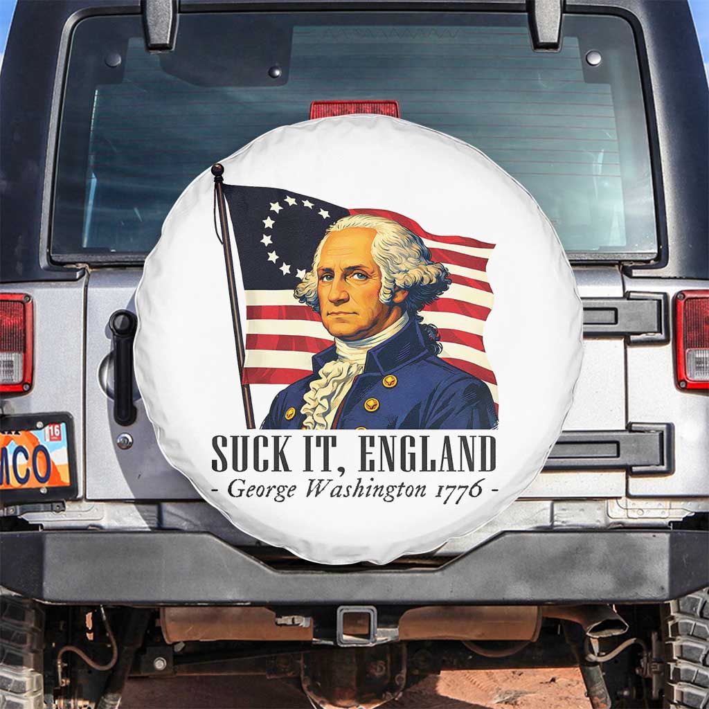 Funny George Washington 1776 Spare Tire Cover 4th July Suck-It England