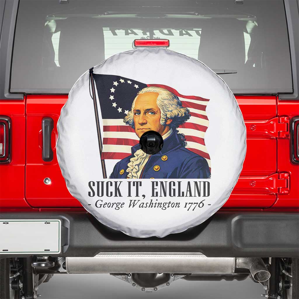 Funny George Washington 1776 Spare Tire Cover 4th July Suck-It England