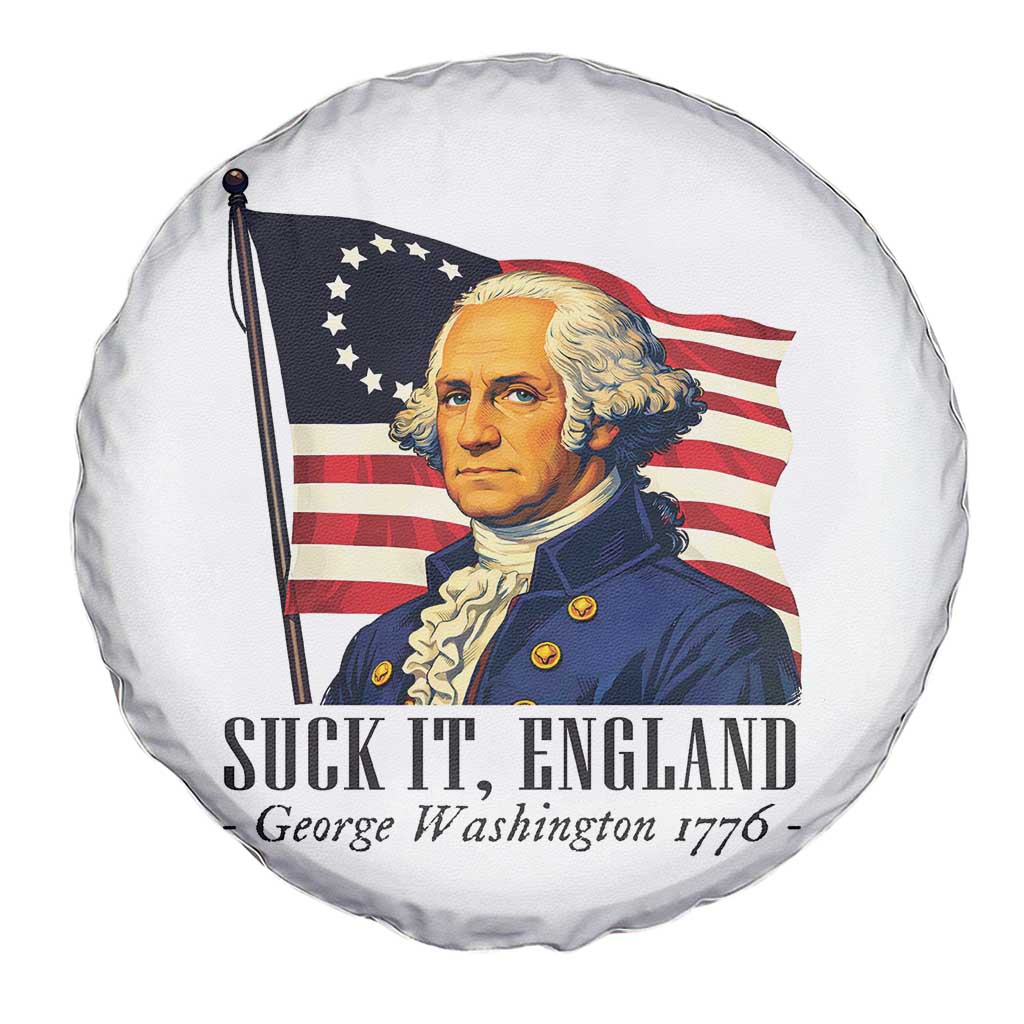 Funny George Washington 1776 Spare Tire Cover 4th July Suck-It England