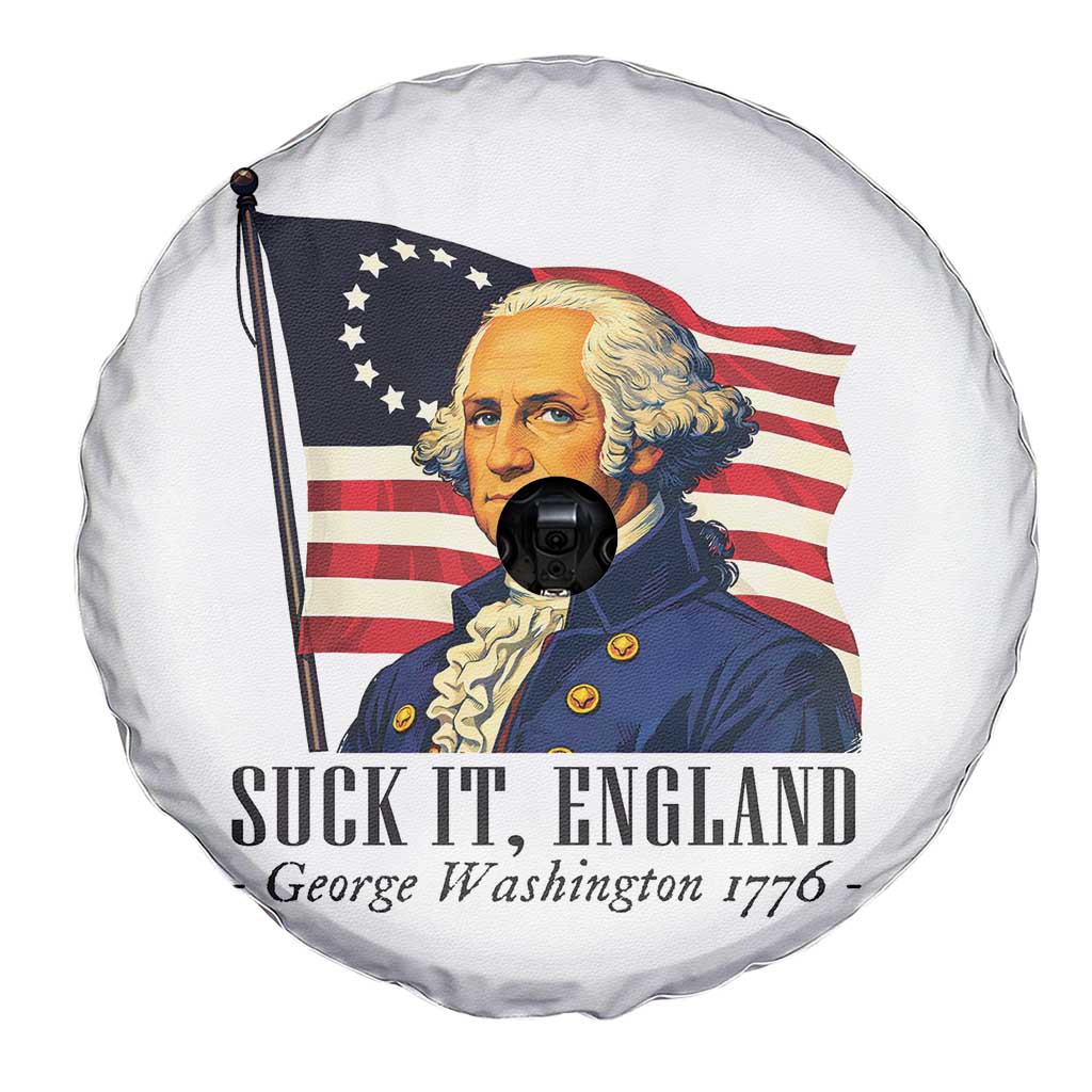 Funny George Washington 1776 Spare Tire Cover 4th July Suck-It England