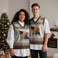Funny George Washington 1776 V-Neck Knit Sweater Vest 4th July Suck-It England