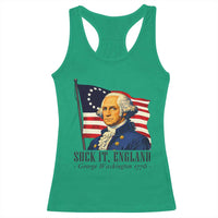 Funny George Washington 1776 Racerback Tank Top 4th July Suck-It England