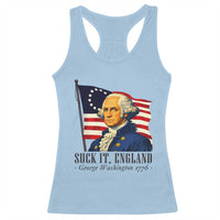 Funny George Washington 1776 Racerback Tank Top 4th July Suck-It England