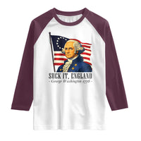 Funny George Washington 1776 Raglan Shirt 4th July Suck-It England