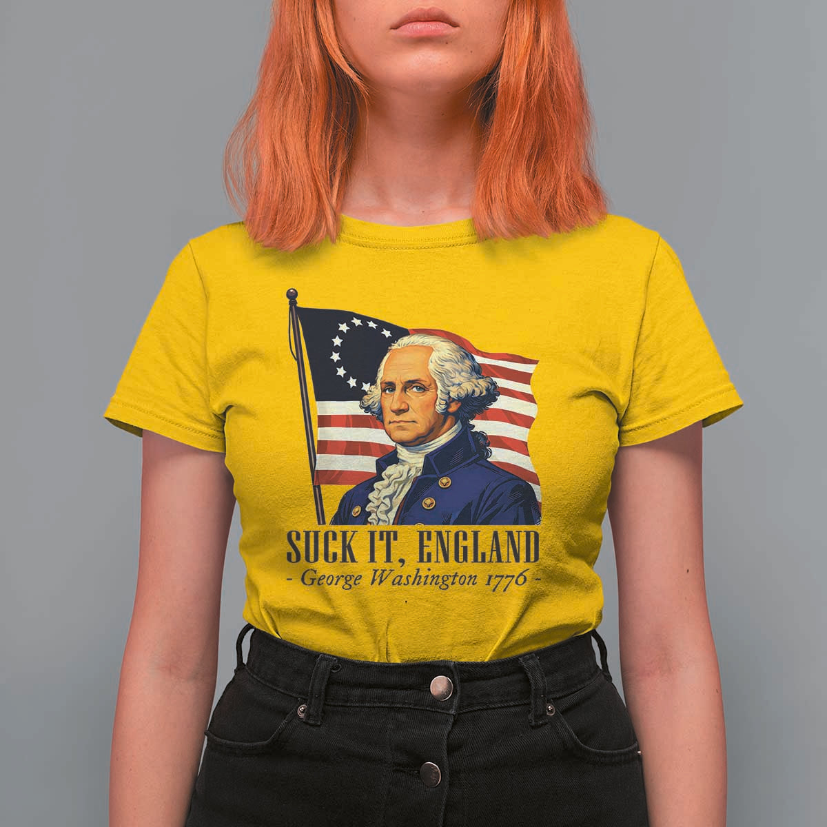 Funny George Washington 1776 T Shirt For Women 4th July Suck-It England