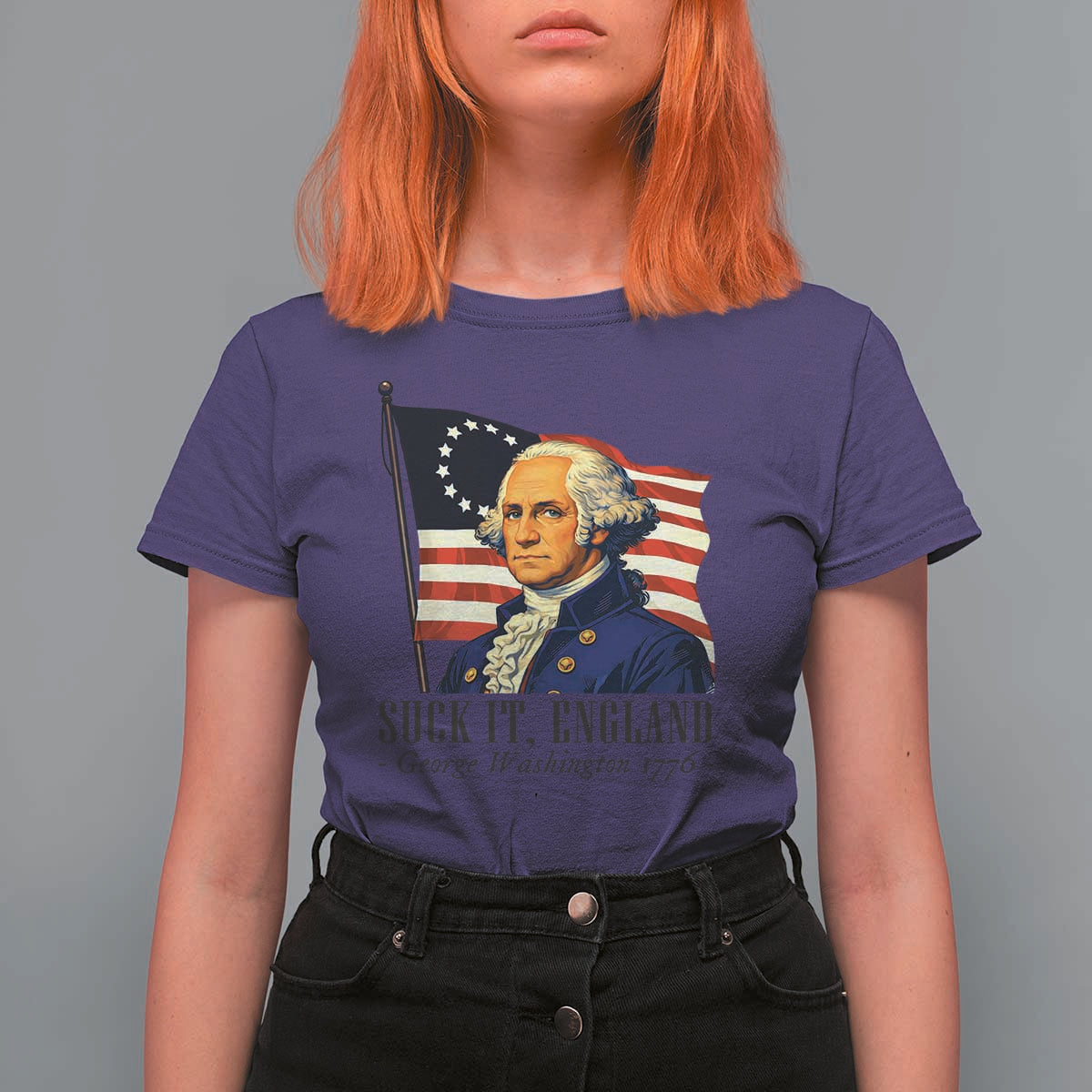 Funny George Washington 1776 T Shirt For Women 4th July Suck-It England