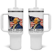 Funny George Washington 1776 Tumbler With Handle 4th July Suck-It England