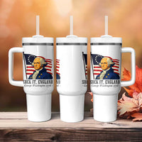 Funny George Washington 1776 Tumbler With Handle 4th July Suck-It England