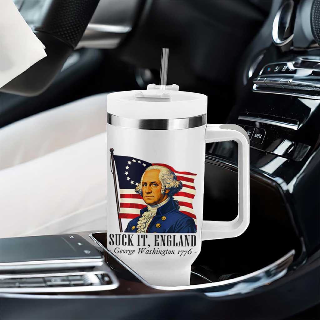 Funny George Washington 1776 Tumbler With Handle 4th July Suck-It England