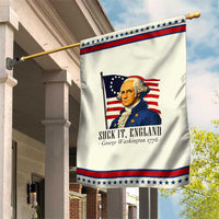 Funny George Washington 1776 Garden Flag 4th July Suck-It England