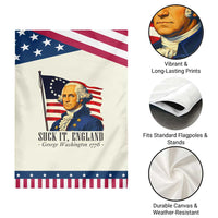 Funny George Washington 1776 Garden Flag 4th July Suck-It England