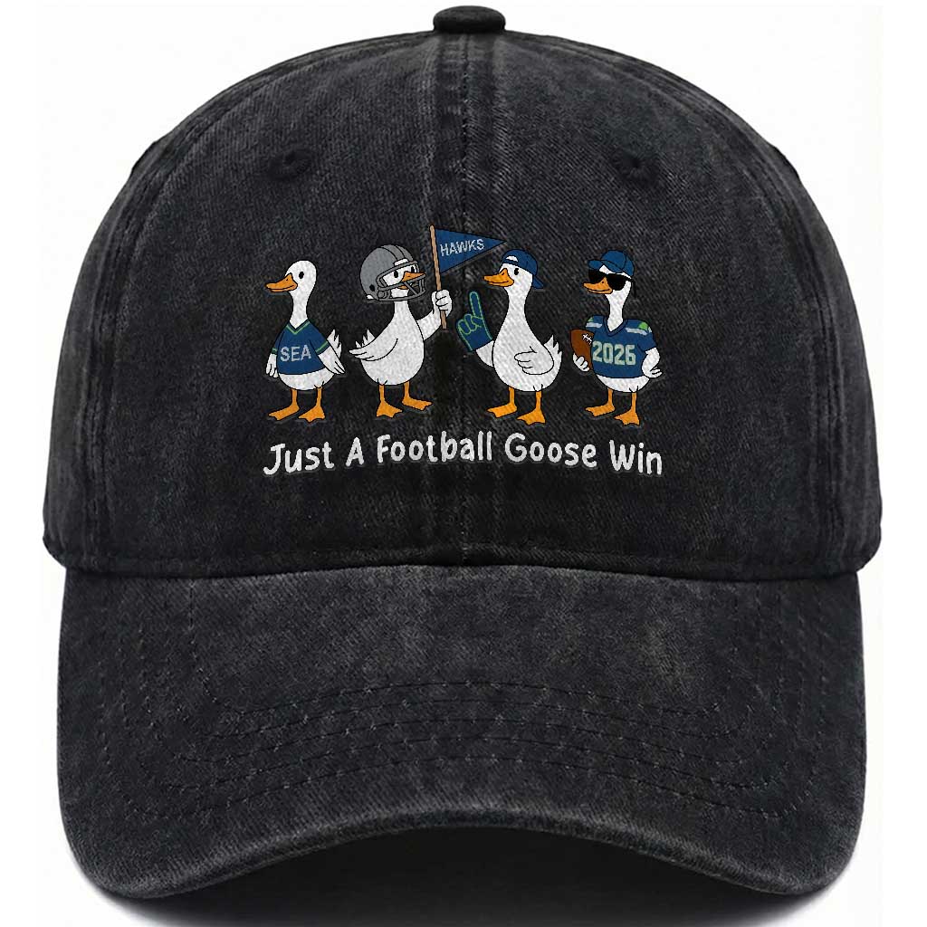 Seattle 2026 Washed Cotton Baseball Cap Just A Football Goose Win
