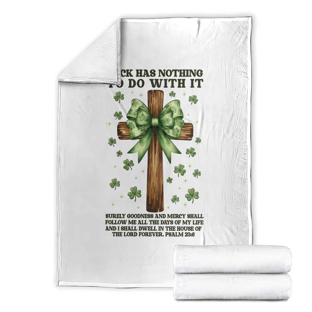 Faith Over Luck St Patrick's Day Throw Blanket Christian Jesus Bible Verse Psalm 23