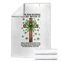 Faith Over Luck St Patrick's Day Throw Blanket Christian Jesus Bible Verse Psalm 23