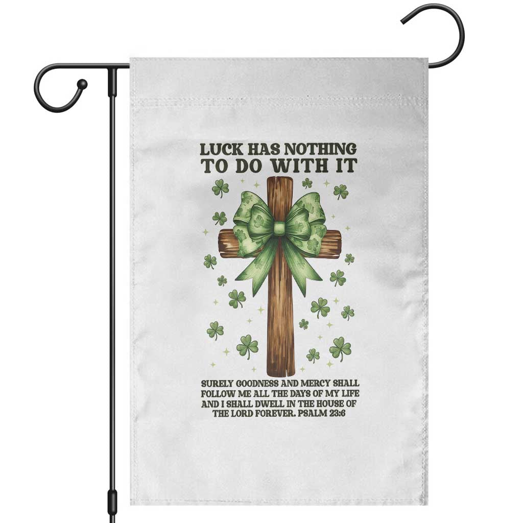 Faith Over Luck St Patrick's Day Garden Flag Christian Jesus Bible Verse Psalm 23
