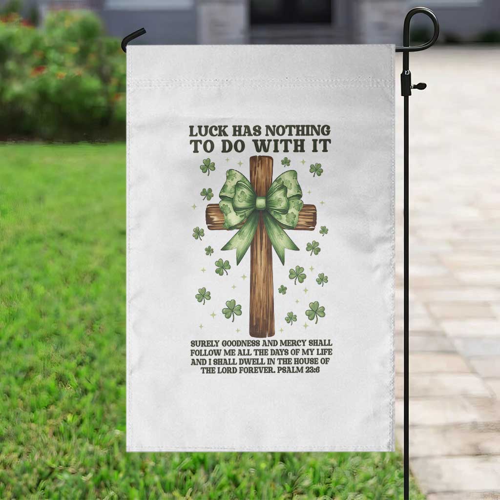 Faith Over Luck St Patrick's Day Garden Flag Christian Jesus Bible Verse Psalm 23