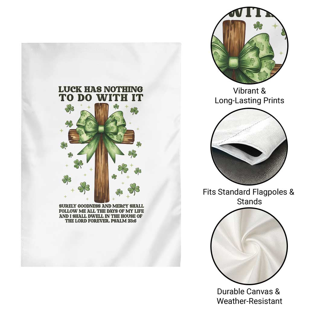 Faith Over Luck St Patrick's Day Garden Flag Christian Jesus Bible Verse Psalm 23