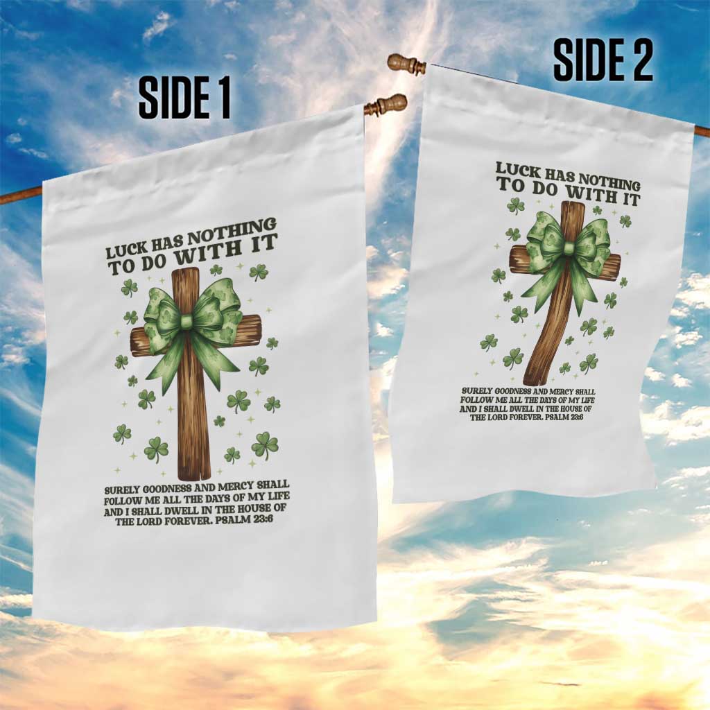 Faith Over Luck St Patrick's Day Garden Flag Christian Jesus Bible Verse Psalm 23