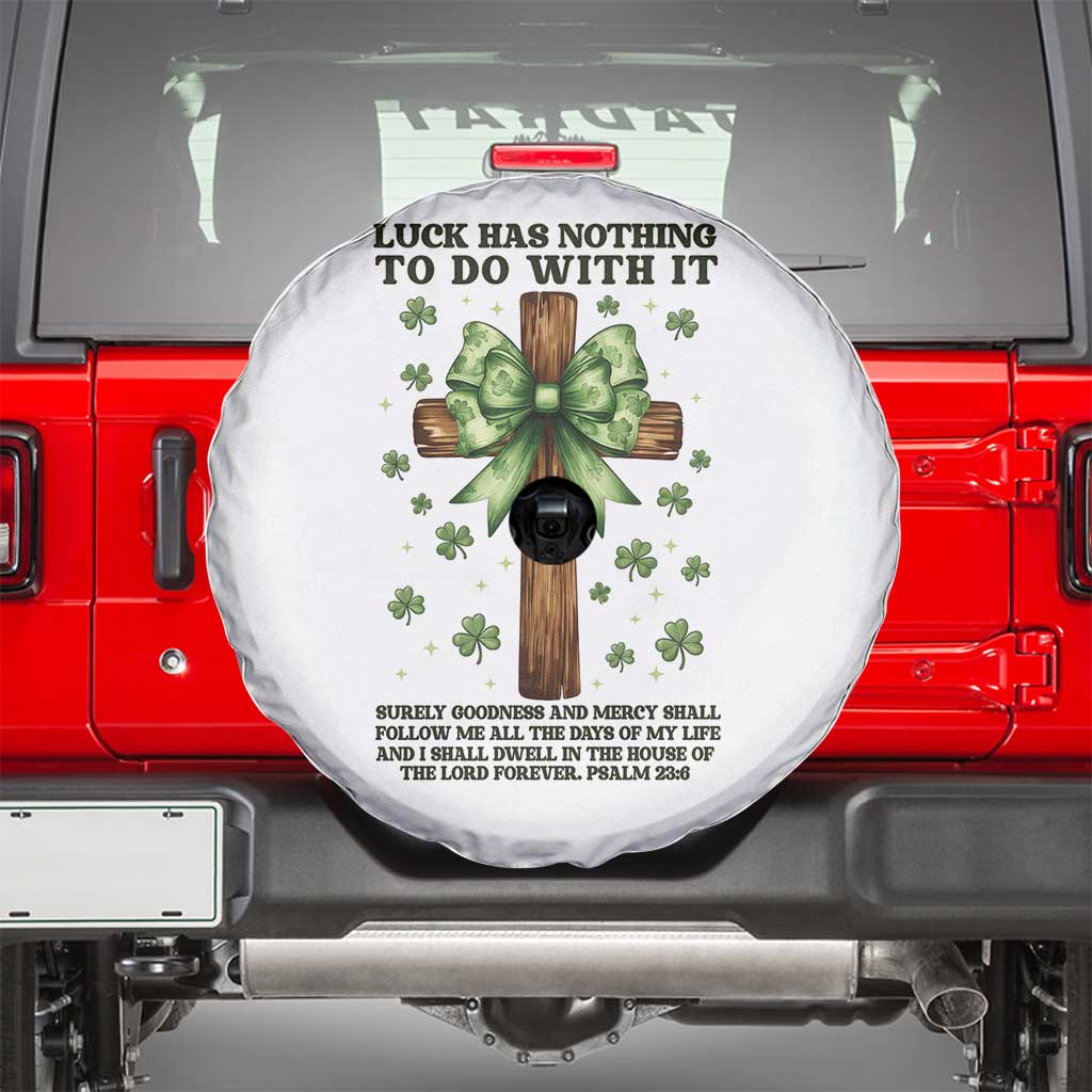 Faith Over Luck St Patrick's Day Spare Tire Cover Christian Jesus Bible Verse Psalm 23