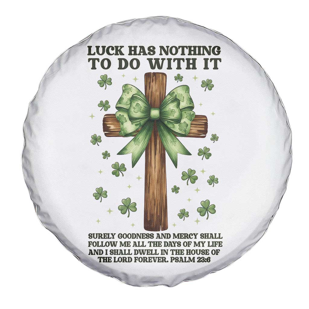 Faith Over Luck St Patrick's Day Spare Tire Cover Christian Jesus Bible Verse Psalm 23