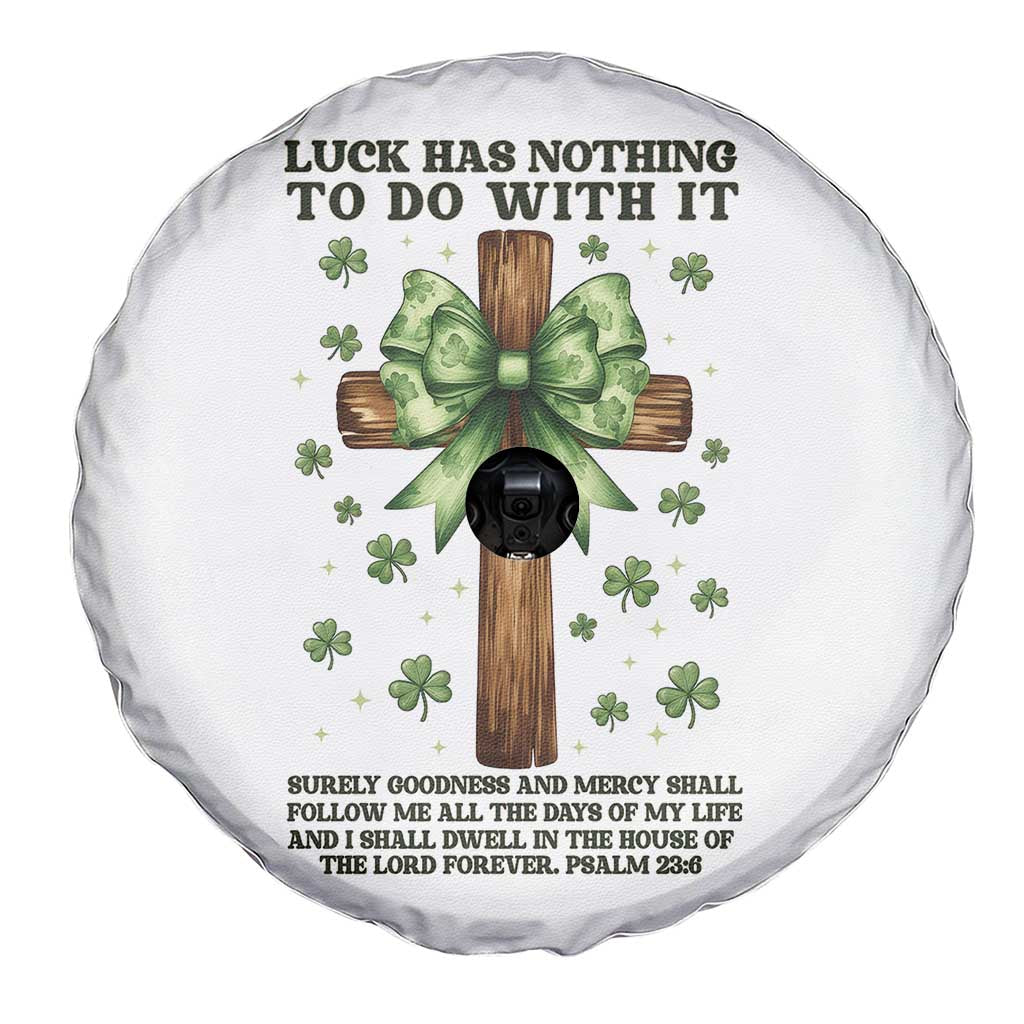 Faith Over Luck St Patrick's Day Spare Tire Cover Christian Jesus Bible Verse Psalm 23