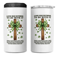 Faith Over Luck St Patrick's Day 4 in 1 Can Cooler Tumbler Christian Jesus Bible Verse Psalm 23