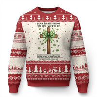 Faith Over Luck St Patrick's Day Ugly Christmas Sweater Christian Jesus Bible Verse Psalm 23