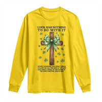 Faith Over Luck St Patrick's Day Long Sleeve Shirt Christian Jesus Bible Verse Psalm 23