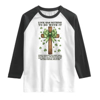 Faith Over Luck St Patrick's Day Raglan Shirt Christian Jesus Bible Verse Psalm 23