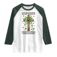 Faith Over Luck St Patrick's Day Raglan Shirt Christian Jesus Bible Verse Psalm 23