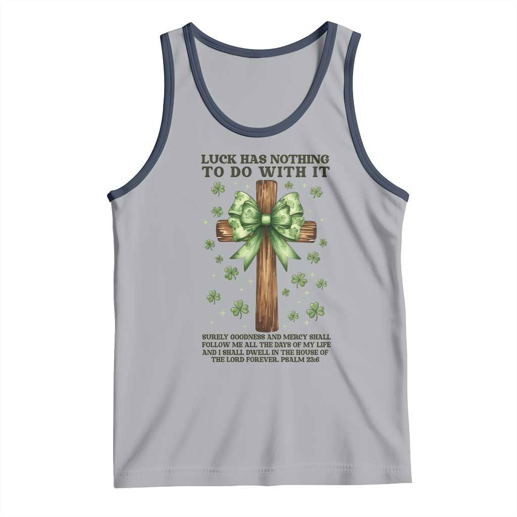 Faith Over Luck St Patrick's Day Tank Top Christian Jesus Bible Verse Psalm 23