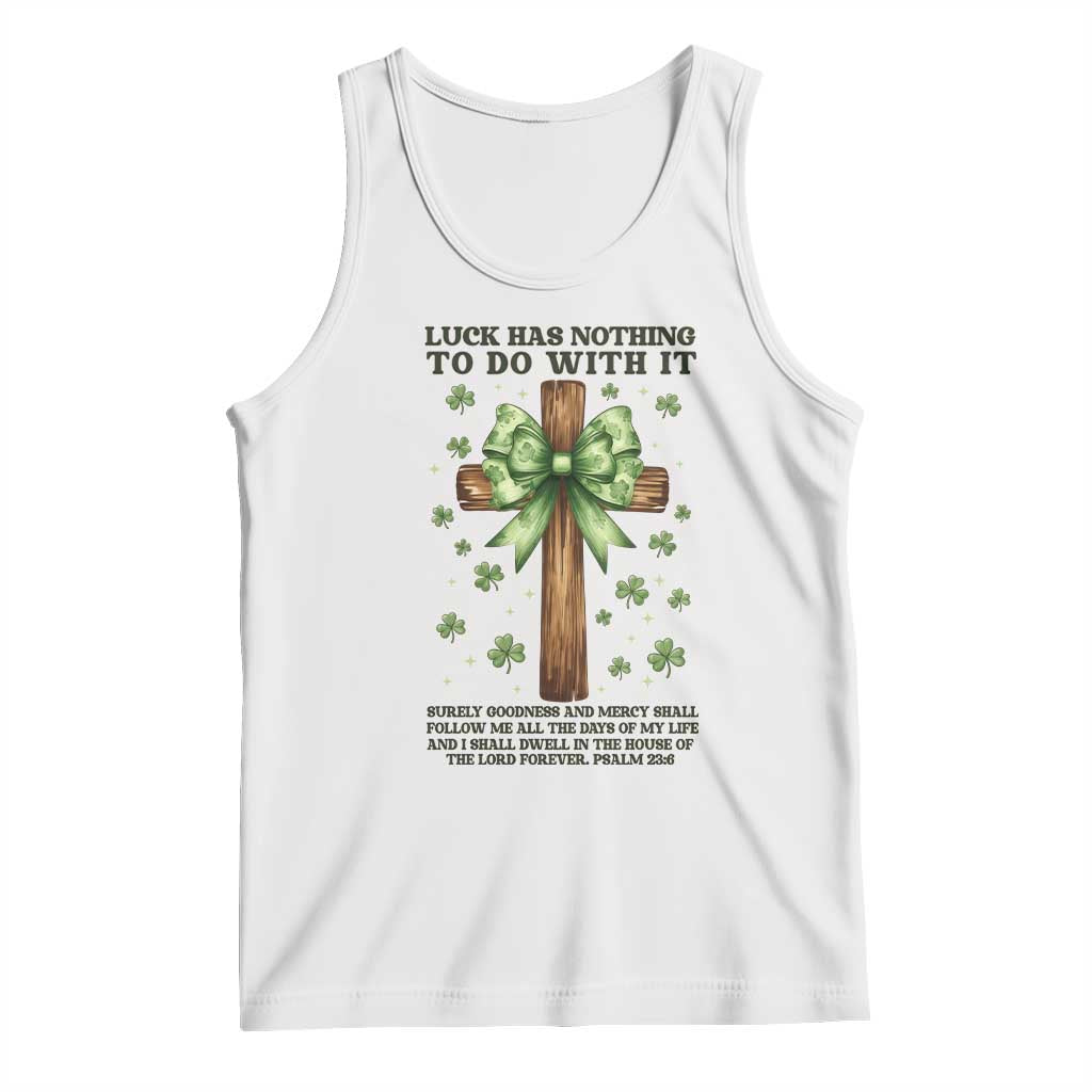 Faith Over Luck St Patrick's Day Tank Top Christian Jesus Bible Verse Psalm 23