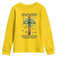 Faith Over Luck St Patrick's Day Youth Sweatshirt Christian Jesus Bible Verse Psalm 23