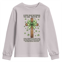 Faith Over Luck St Patrick's Day Youth Sweatshirt Christian Jesus Bible Verse Psalm 23