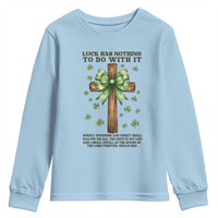 Faith Over Luck St Patrick's Day Youth Sweatshirt Christian Jesus Bible Verse Psalm 23
