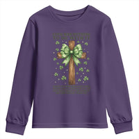 Faith Over Luck St Patrick's Day Youth Sweatshirt Christian Jesus Bible Verse Psalm 23