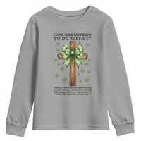 Faith Over Luck St Patrick's Day Youth Sweatshirt Christian Jesus Bible Verse Psalm 23