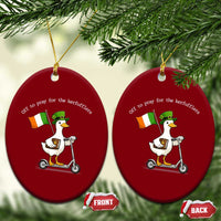 Funny Goose Christian St Patrick's Day Ceramic Ornament Off To Pray For The Kerfufflers
