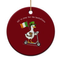 Funny Goose Christian St Patrick's Day Ceramic Ornament Off To Pray For The Kerfufflers