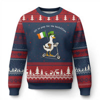 Funny Goose Christian St Patrick's Day Ugly Christmas Sweater Off To Pray For The Kerfufflers