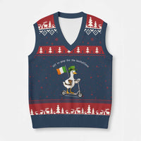 Funny Goose Christian St Patrick's Day V-Neck Knit Sweater Vest Off To Pray For The Kerfufflers