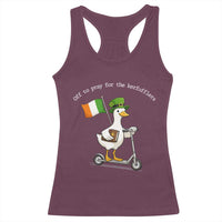 Funny Goose Christian St Patrick's Day Racerback Tank Top Off To Pray For The Kerfufflers
