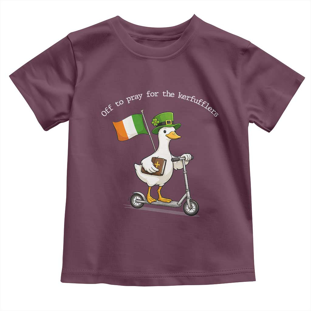 Funny Goose Christian St Patrick's Day Toddler T Shirt Off To Pray For The Kerfufflers